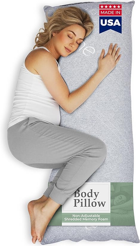 Snuggle Pedic Grey Adult Body Pillow